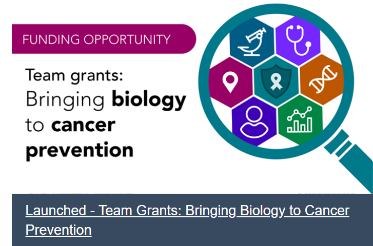 CIHR Team Grants: Bringing Biology to Cancer Prevention